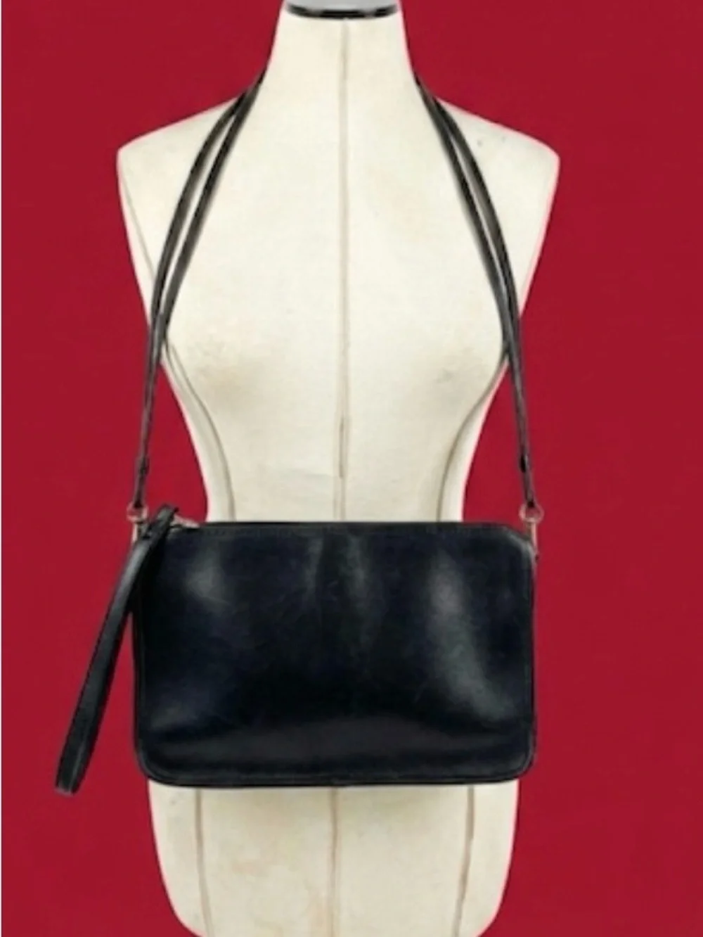 Coach Black Leather Messenger Crossbody Bag